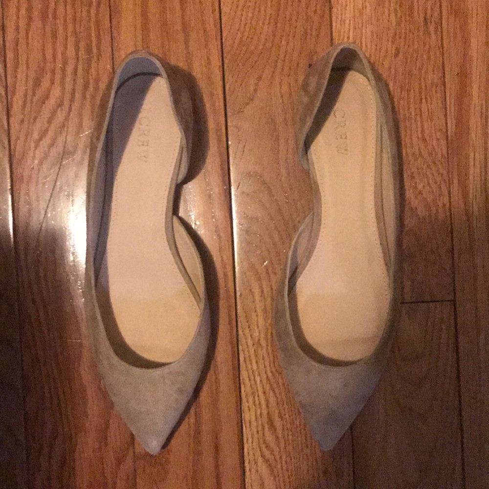 NWT! J.Crew Audrey flats in suede - ashen brown
